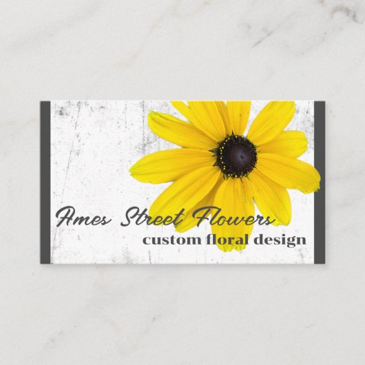 Gele en witte bloem voor bloemist of andere visitekaartje (Voorkant)