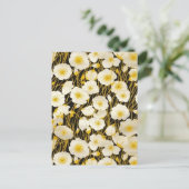 Gele en witte bloemen Chiyogami Briefkaart (Staand voorkant)