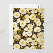 Gele en witte bloemen Chiyogami Briefkaart (Voorkant / Achterkant)