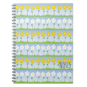 Gele en witte bloemen — spirale laptop notitieboek (Voorkant)