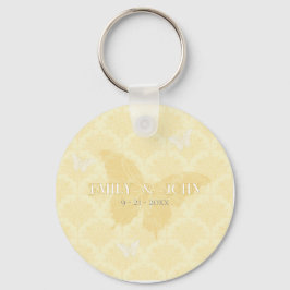 Gele en witte bruidsvlinders sleutelhanger