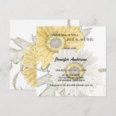 Gele en witte bruine Daisy Bridal-Wedding Shower Kaart (Voorkant / Achterkant)