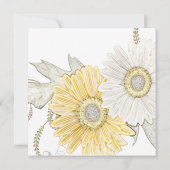 Gele en witte bruine Daisy Bridal-Wedding Shower Kaart (Achterkant)