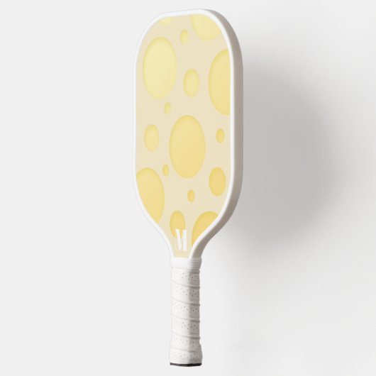 Gele en witte bubbels Modern Monogram Pickleball Paddle (Links)