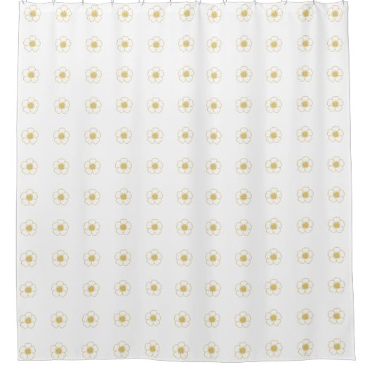 gele en witte Buttercup Flowers Douchegordijn (Voorkant)