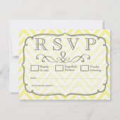  gele en witte Chevron Wedding RSVP-kaarten RSVP Kaartje (Voorkant)
