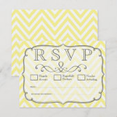  gele en witte Chevron Wedding RSVP-kaarten RSVP Kaartje (Voorkant / Achterkant)