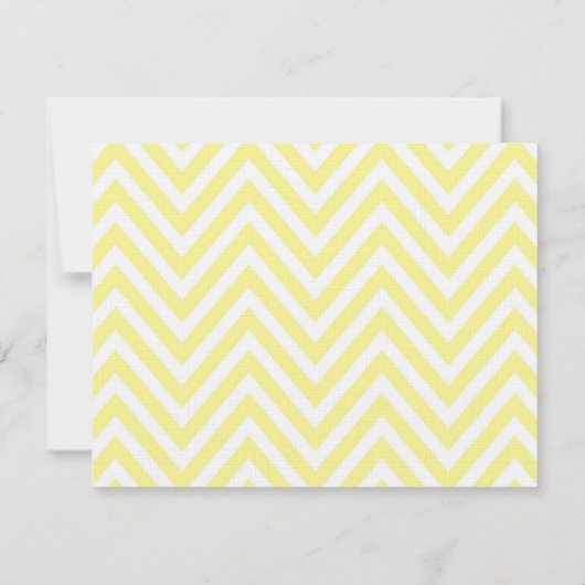  gele en witte Chevron Wedding RSVP-kaarten RSVP Kaartje (Achterkant)