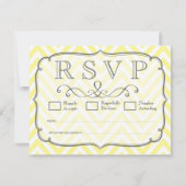  gele en witte Chevron Wedding RSVP-kaarten RSVP Kaartje (Voorkant)