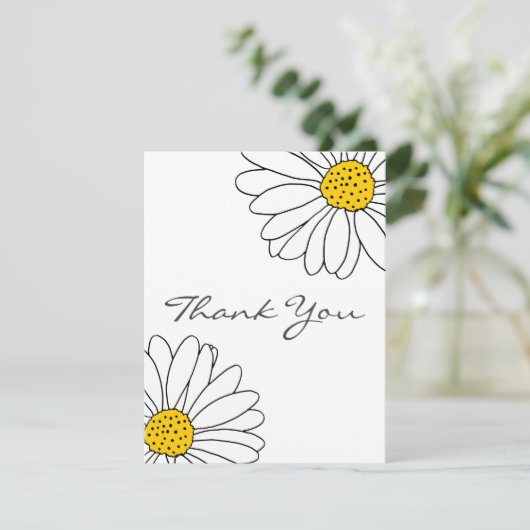 Gele en witte dagen bedankkaart (Staand voorkant)