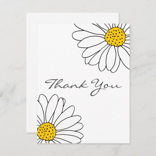 Gele en witte dagen bedankkaart (Voorkant / Achterkant)