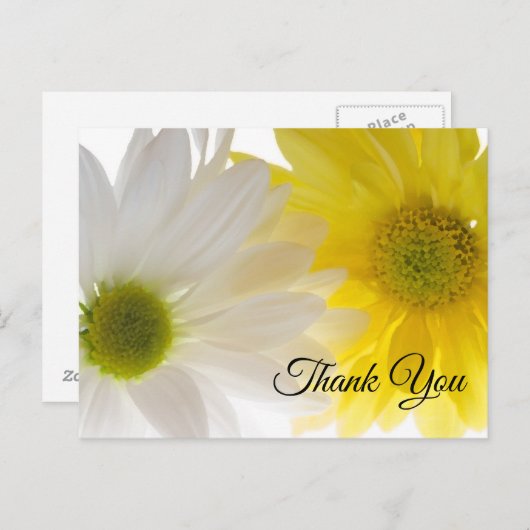 Gele en Witte Dagen Bedankt Briefkaart (Voorkant / Achterkant)