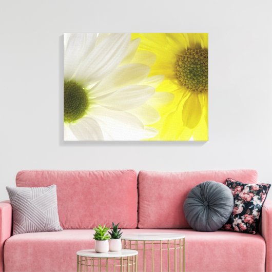 Gele en witte dagen canvas afdruk (Insitu (Woonkamer))