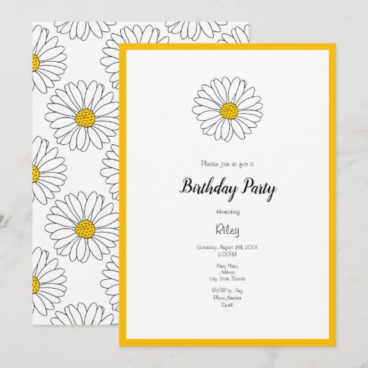 Gele en witte dagen en patronen kaart (Voorkant / Achterkant)