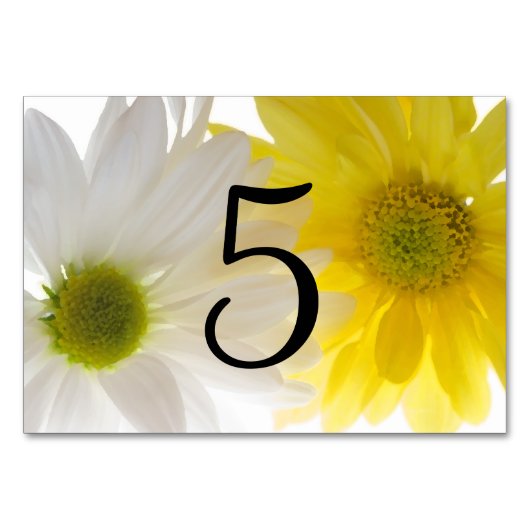 Gele en witte dagen Tabelnummers Kaart (Achterkant)