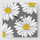 Gele en witte dagen vierkante klok (Voorkant)