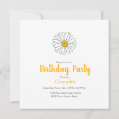 Gele en Witte Daisy Invitation Kaart (Voorkant)