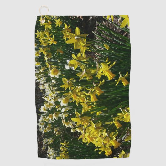 Gele en witte deffodils Spring Flowers Golfhanddoek (Voorkant)