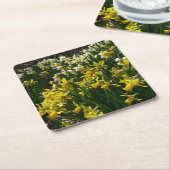 Gele en witte deffodils Spring Flowers Kartonnen Onderzetters (Schuin)