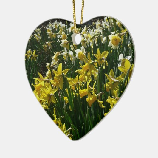 Gele en witte deffodils Spring Flowers Keramisch Ornament (Links)