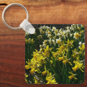 Gele en witte deffodils Spring Flowers Sleutelhanger (Voorkant)