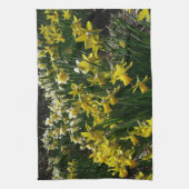 Gele en witte deffodils Spring Flowers Theedoek (Verticaal)