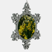 Gele en witte deffodils Spring Flowers Tin Sneeuwvlok Ornament (Links)