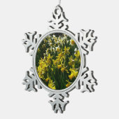 Gele en witte deffodils Spring Flowers Tin Sneeuwvlok Ornament (Rechts)