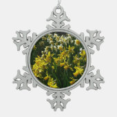 Gele en witte deffodils Spring Flowers Tin Sneeuwvlok Ornament (Voorkant)