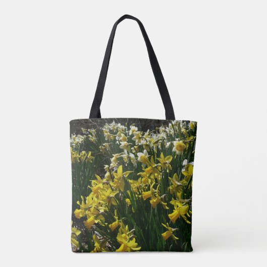 Gele en witte deffodils Spring Flowers Tote Bag (Achterkant)