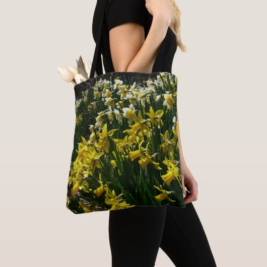 Gele en witte deffodils Spring Flowers Tote Bag (Dichtbij)