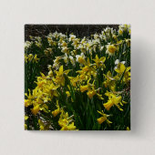 Gele en witte deffodils Spring Flowers Vierkante Button 5,1 Cm (Voorkant)