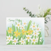 Gele en witte deffodis - Eigen tekst Kaart (Staand voorkant)