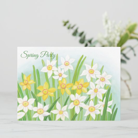 Gele en witte deffodis - Eigen tekst Kaart (Staand voorkant)