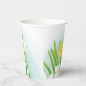 Gele en witte deffodis in de kopjes van voorjaarsp papieren bekers (Rechts)