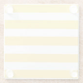 Gele en witte dekletjes glazen onderzetter (Achterkant)