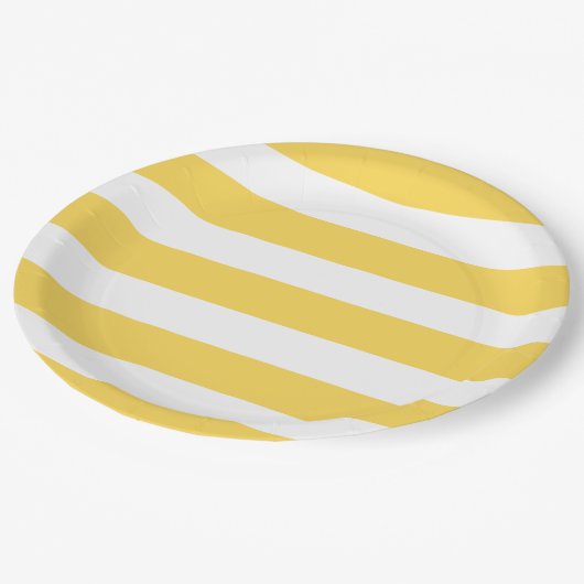 Gele en witte dekletjes papieren bordje (Gekanteld)