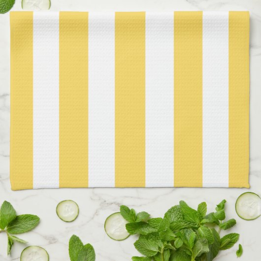 Gele en witte dekletjes theedoek (Gevouwen)