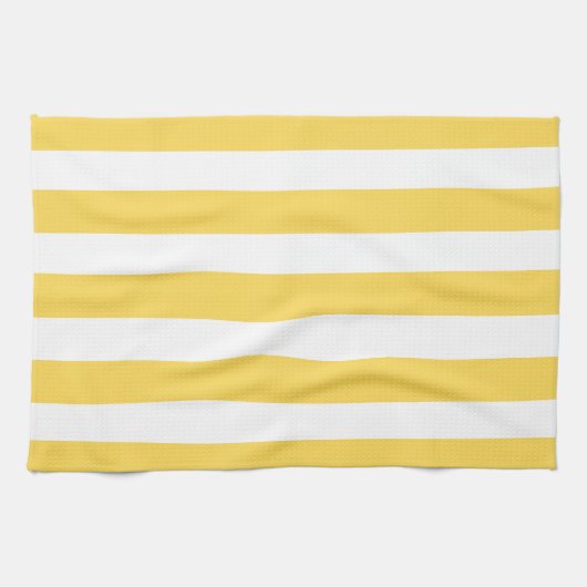 Gele en witte dekletjes theedoek (Horizontaal)