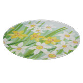 Gele en witte deviezen in de lente snijplank (Hoek)