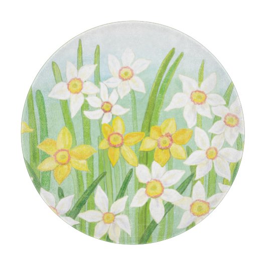 Gele en witte deviezen in de lente snijplank (Voorkant)