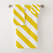 Gele en witte diagonale strepen bad handdoek (Insitu)