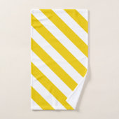 Gele en witte diagonale strepen bad handdoek (Handdoek)