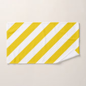 Gele en witte diagonale strepen bad handdoek (Handdoek)
