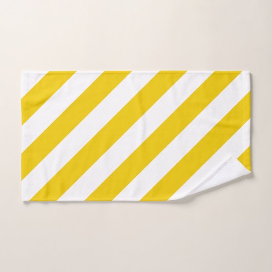 Gele en witte diagonale strepen bad handdoek (Handdoek)