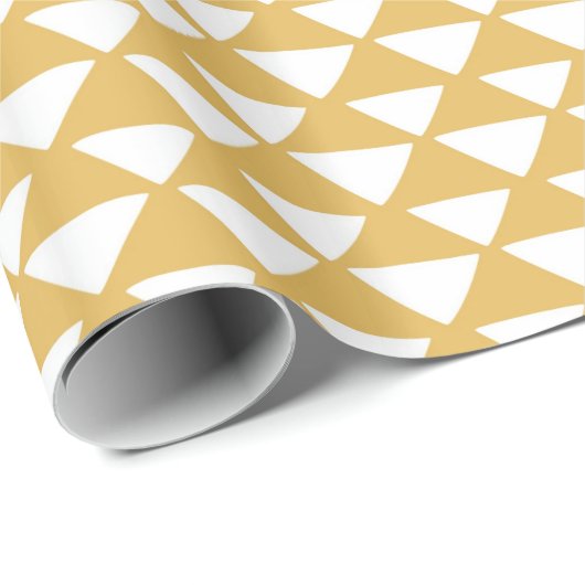 Gele en witte driehoeken cadeaupapier (Rol Hoek)