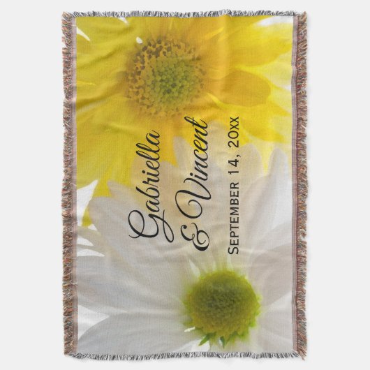 Gele en witte feestdagen deken (Voorkant Verticaal)