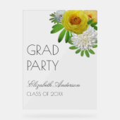 Gele en witte Floral Gradual Partij Acryl Bord (Voorkant)