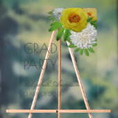 Gele en witte Floral Gradual Partij Acryl Bord (Neutraal)