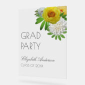 Gele en witte Floral Gradual Partij Acryl Bord (Hoek)